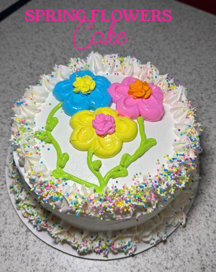 Flower Decorated Ice Cream Cake