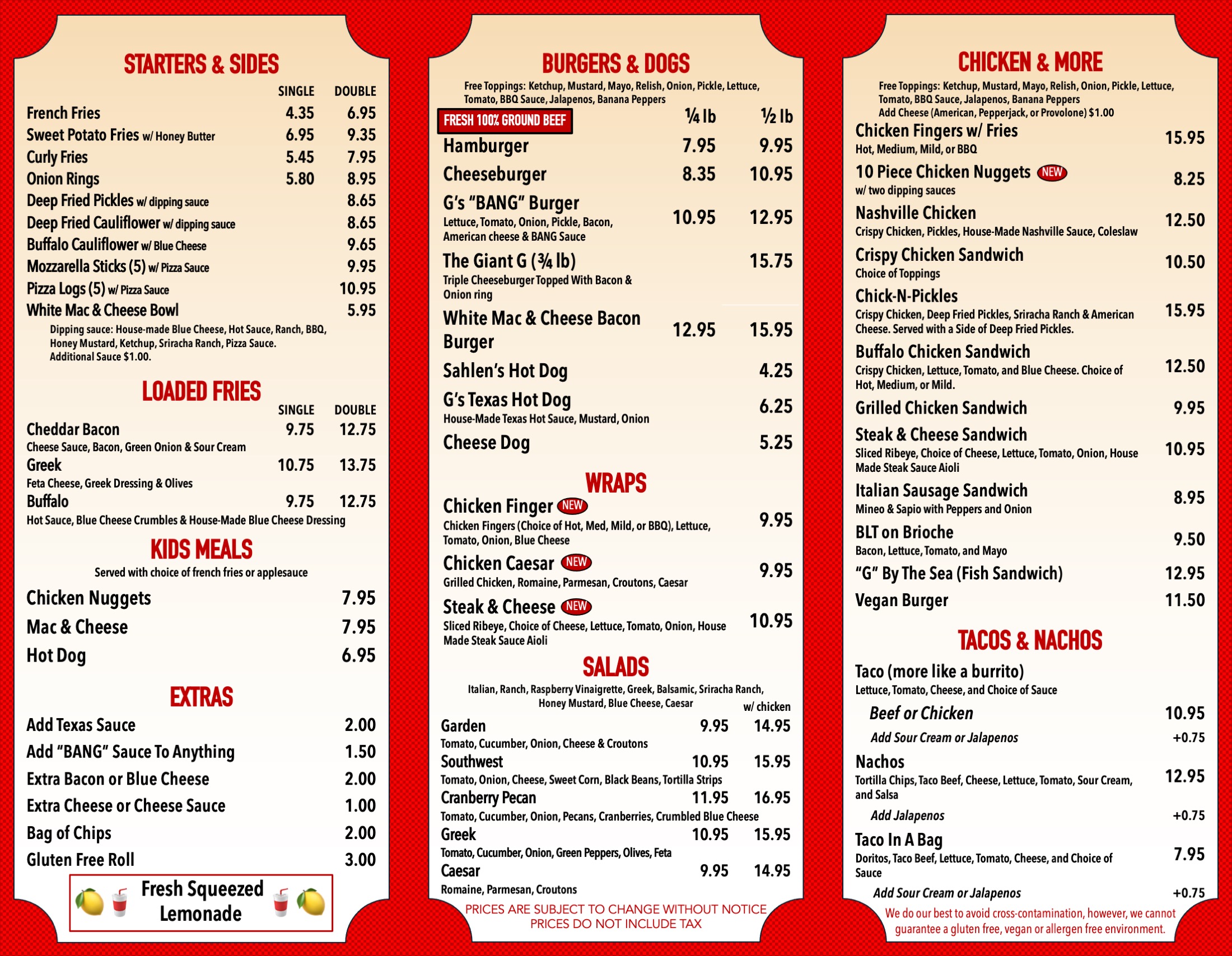 2026 Food Menu